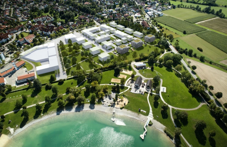 Salem Schlosssee Luftaufnahme Salem Schlosssee Luftaufnahme